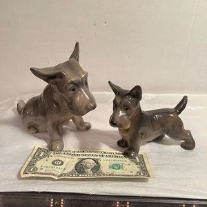 Pair Of vintage Erphila Germany Scottish Terriers, porcelain